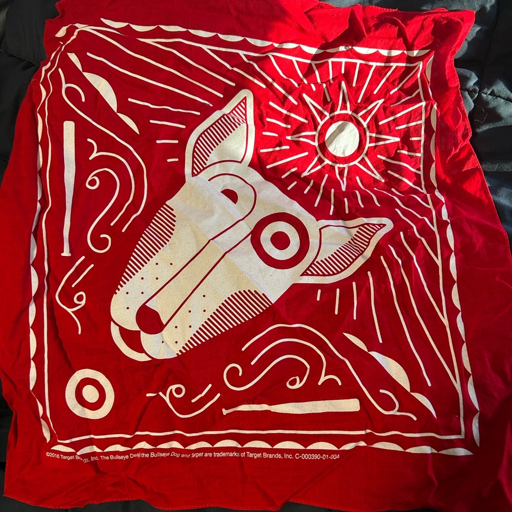 NWOT Red Target Bandana with Dog Design